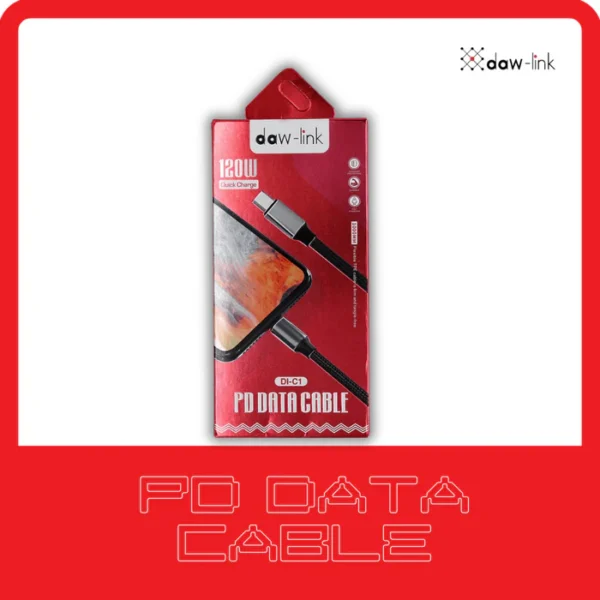 Dawlink 100% Original 3A 120W C to C Data Cable Fast Charging and PD Data Cable